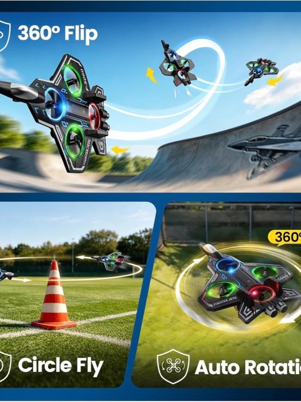 NEW - Remote Control Airplane RC Plane for Kids, Adults, Foam Fighter Jet Planes - Picture 5 of 7